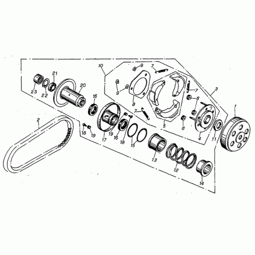 Driven Pulley & Clutch Assy (Kasea Adventure Buggy 125)
