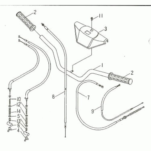 Handlebar & Cables (Kasea Skyhawk 150/170 Quad) Handlebar & Cables (Kasea Skyhawk 150/170 Quad)