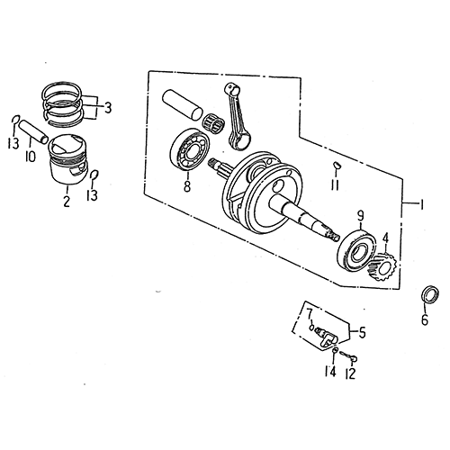 Crankshaft Piston (LRX/SMC Blast ATV 170)