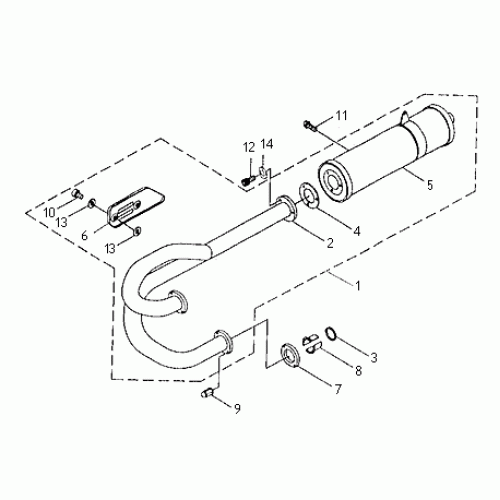 Exhaust Muffler (Kasea Skyhawk 250 Quad)
