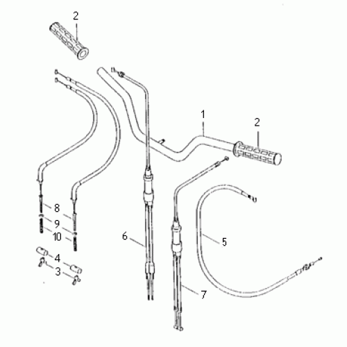 Handlebar & Cables (Kasea Skyhawk 250 Quad) Handlebar & Cables (Kasea Skyhawk 250 Quad)