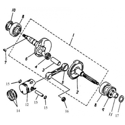 Crankshaft, Piston (Silver Fox 50) Crankshaft, Piston (Silver Fox 50)