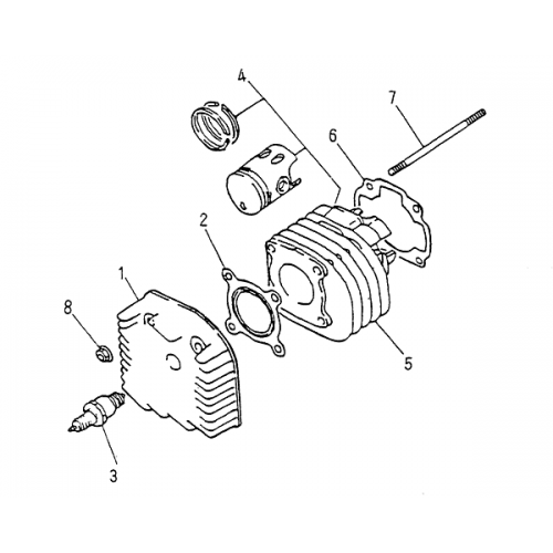 Cylinder, Cylinder Head (Blazer 50cc ATV)