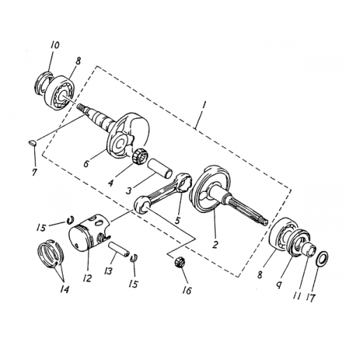 Crankshaft, Piston (Blazer 50cc ATV)