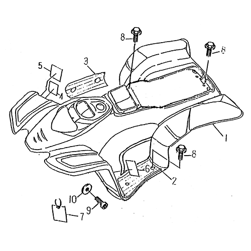 Front Fender (LRX/SMC ATV 50 mini) Front Fender (LRX/SMC ATV 50 mini)