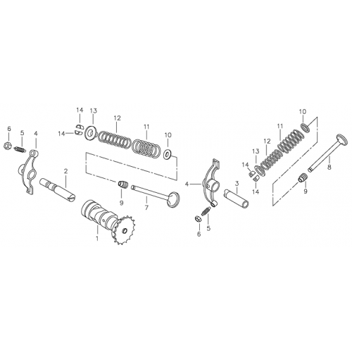 Camshaft, Valve (Adly ATV 90II 4T (CVT))