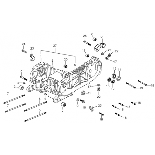 Crankcase (Adly ATV 90II 4T (CVT)) Crankcase (Adly ATV 90II 4T (CVT))