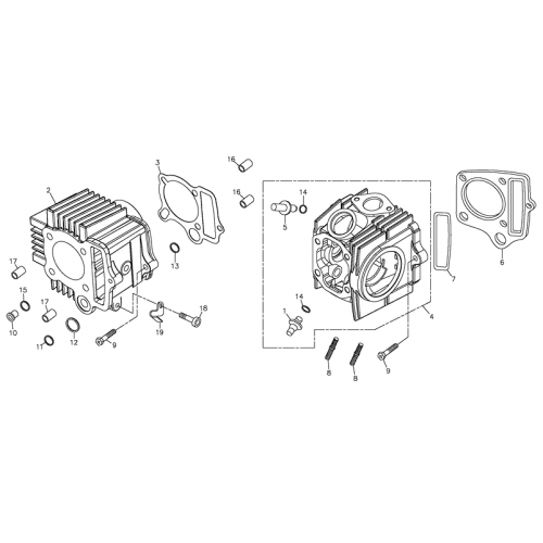 Cylinder, Cylinder Head (Adly ATV 90Z2 4T (Gear Drive))