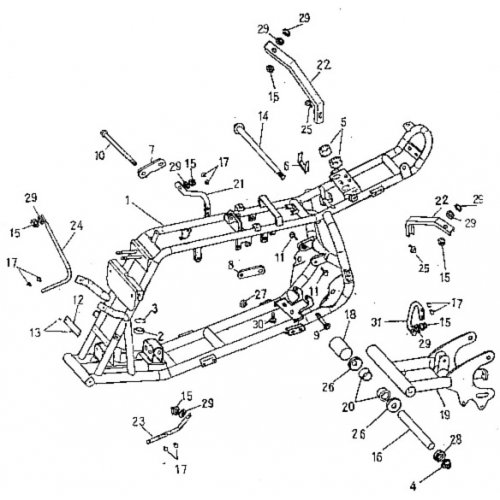Frame Body (Adly ATV 90Z2 4T (Gear Drive))