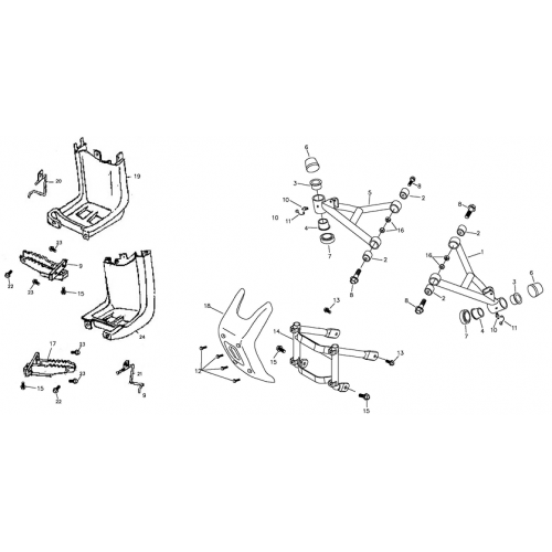 Arm, Foot Rest, Bumper (Adly ATV 90Z2 4T (Gear Drive))