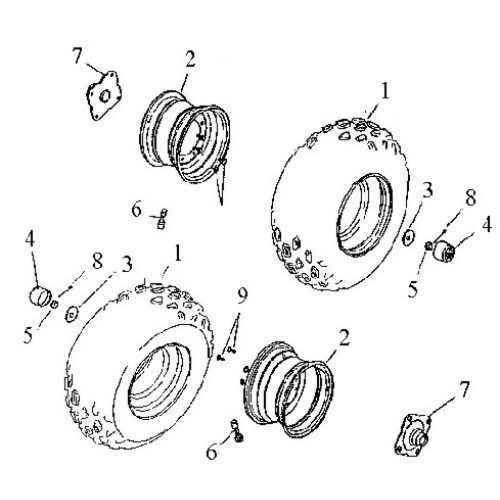 Rear Wheel (Adly ATV 90Z2 4T (Gear Drive))