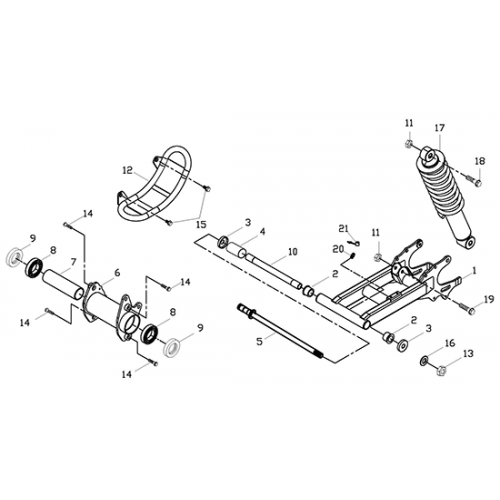 Swing Arm Sub Assy (Adly ATV 150S II CrossXRoad) Swing Arm Sub Assy (Adly ATV 150S II CrossXRoad)
