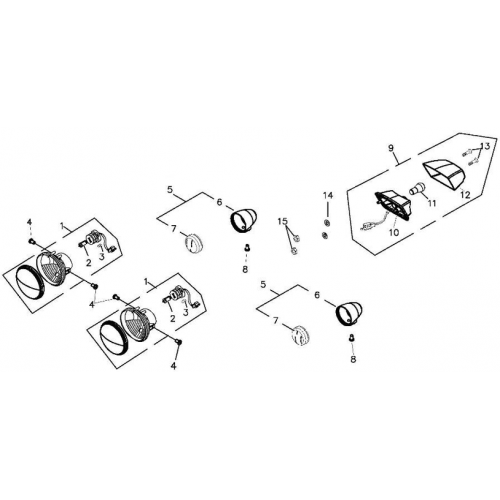 Head, Tail, and Signal Lights (Adly ATV 150S II CrossXRoad)