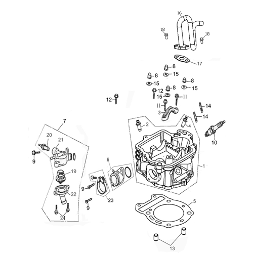 Cylinder Head (Adly ATV Q280)