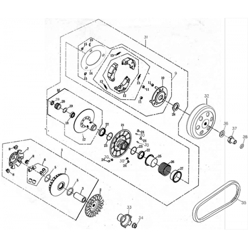 Driven Pulley (Adly ATV Q280)