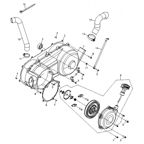 Left Crankcase Cover (Adly ATV Q280) Left Crankcase Cover (Adly ATV Q280)