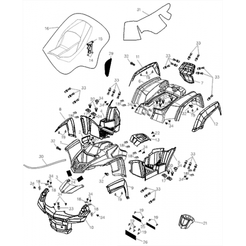 Body Cover / Seat (Adly ATV Q280)