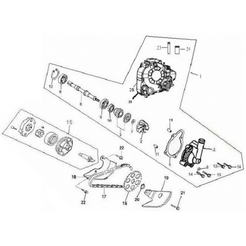 Water Pump / Oil Pump (Adly ATV Q300)