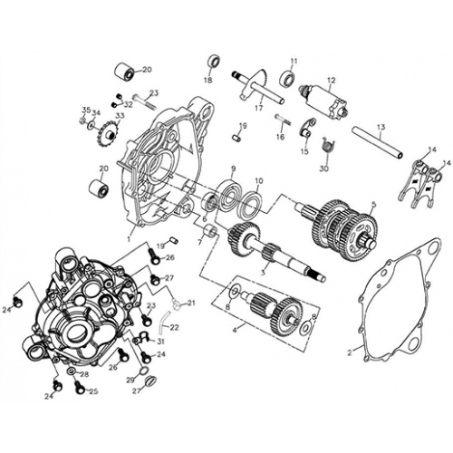 Transmission (Adly ATV Q300) Transmission (Adly ATV Q300)