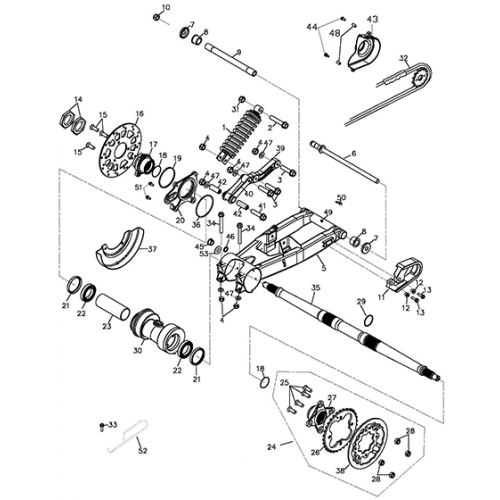 Swing Arm Sub Assy (Adly ATV Q300) Swing Arm Sub Assy (Adly ATV Q300)