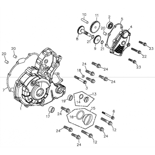 Left Crankcase Cover (Adly ATV 300S II CrossXRoad)