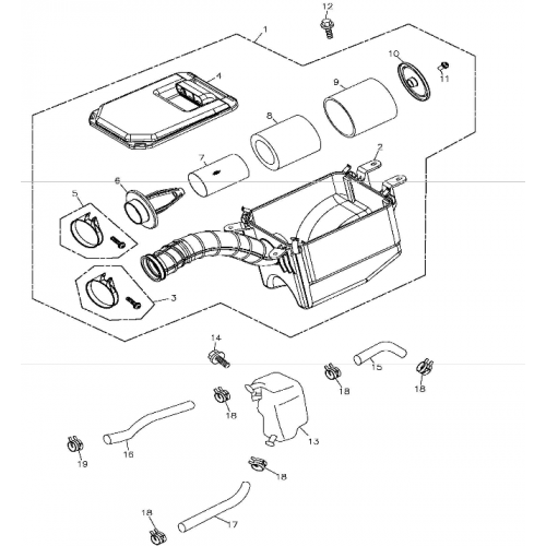Air Cleaner/Secondary Oil Tank (Adly ATV 300S II CrossXRoad)