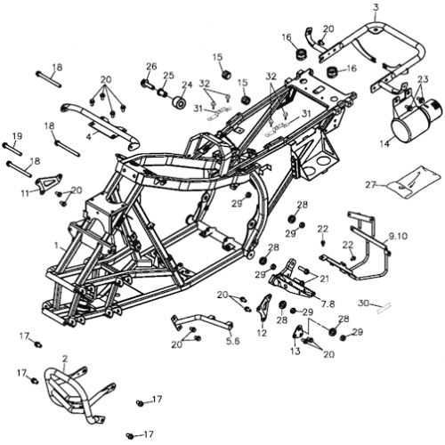Frame Body (Adly ATV 300S Interceptor)