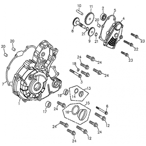 Left Crankcase Cover (Adly ATV 300U II)