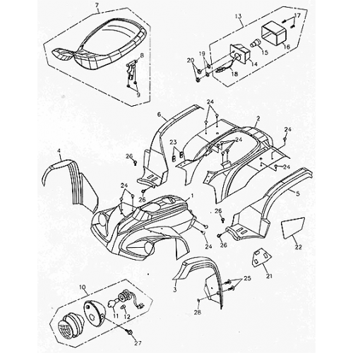 Body Cover and Seat (Adly ATV 300U)