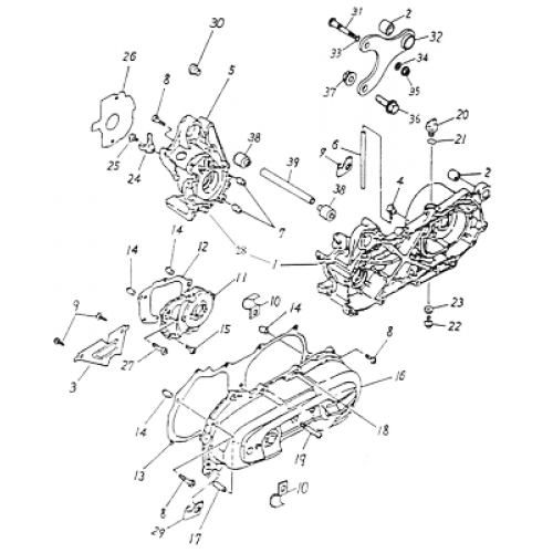 Crankcase (Adly ATV 50cc 2T)
