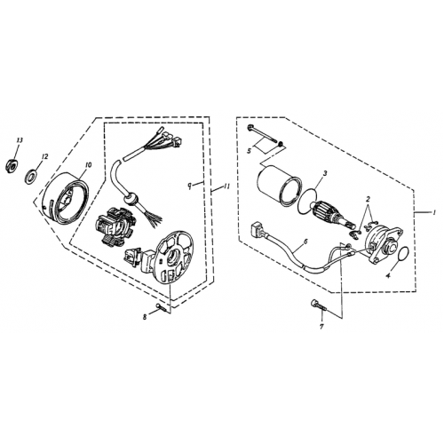 Generator, Starting Motor (Adly ATV 50cc 2T)