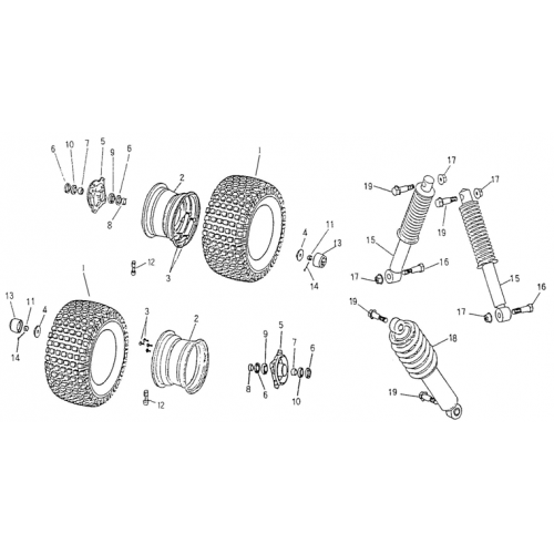 Front Wheel, Suspension (Adly ATV 50cc 2T) Front Wheel, Suspension (Adly ATV 50cc 2T)