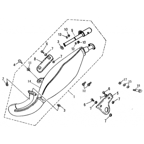 Exhaust (Adly ATV 90cc 2T) Exhaust (Adly ATV 90cc 2T)
