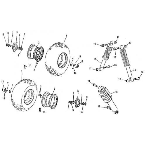 Front Wheel, Suspension (Adly ATV 90cc 2T) Front Wheel, Suspension (Adly ATV 90cc 2T)
