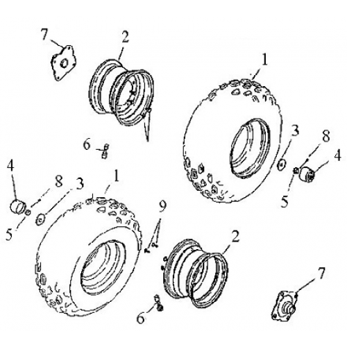 Rear Wheel (Adly ATV 90cc 2T)