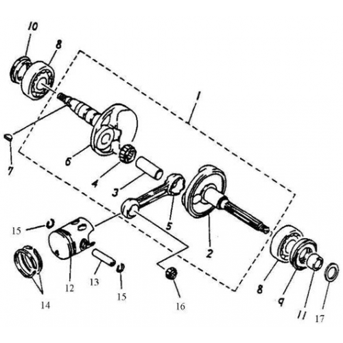 Crankshaft, Piston (Adly Jet 50)