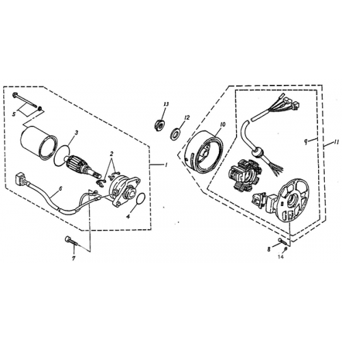 Generator, Starting Motor (Adly Jet 50)
