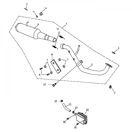 Exhaust (Adly Atv 100D)