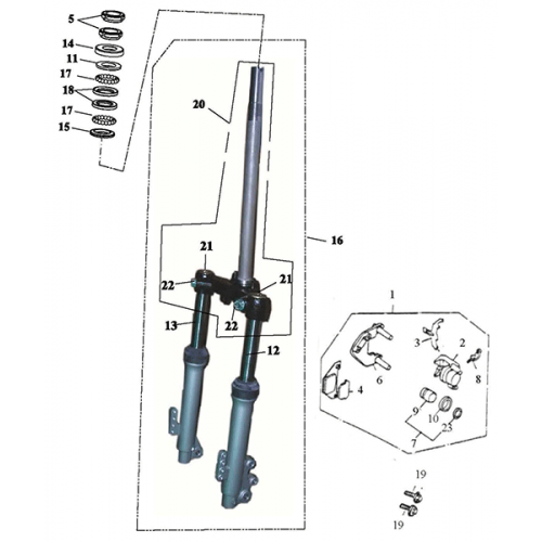 Front Fork | Aluminum Rim (Adly Noble ST-50) Front Fork | Aluminum Rim (Adly Noble ST-50)