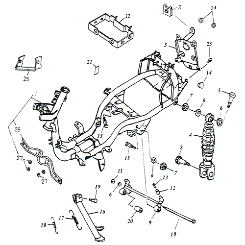 Frame Body (Adly SuperSonic 50cc II) Frame Body (Adly SuperSonic 50cc II)