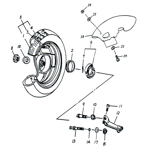 Rear Wheel (13IN SPCC Rim) (Adly SuperSonic 50cc II) Rear Wheel (13IN SPCC Rim) (Adly SuperSonic 50cc II)