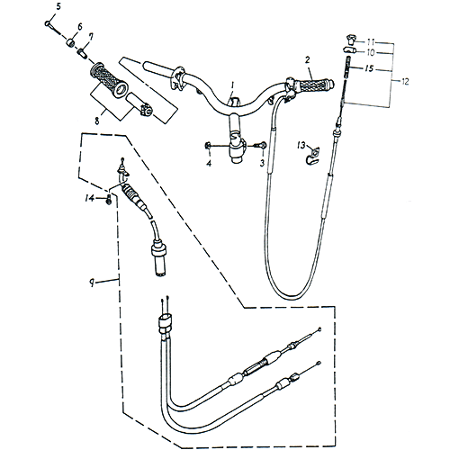 Handlebar, Cable (Adly SuperSonic 50cc II) Handlebar, Cable (Adly SuperSonic 50cc II)