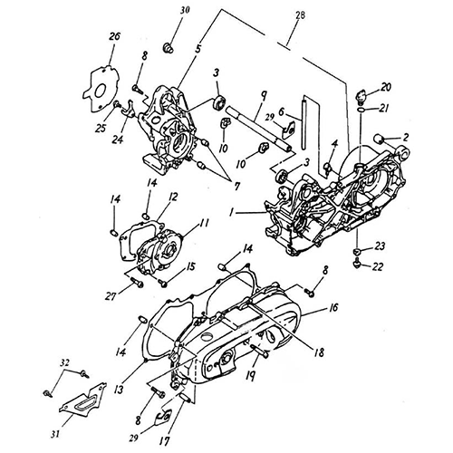 Crankcase (Adly BullsEye 50)
