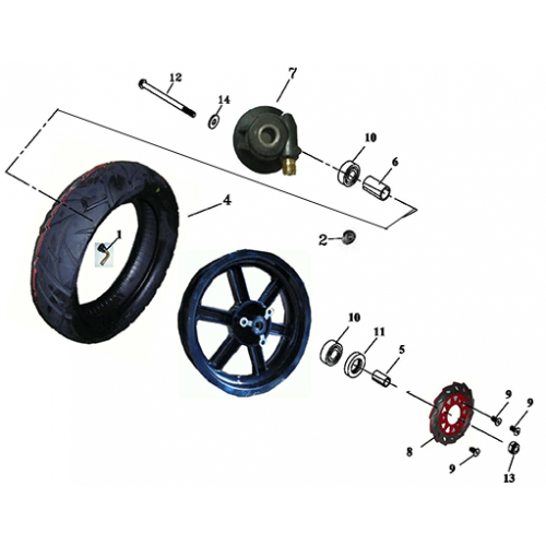 Front Wheel (Adly BullsEye 50) Front Wheel (Adly BullsEye 50)