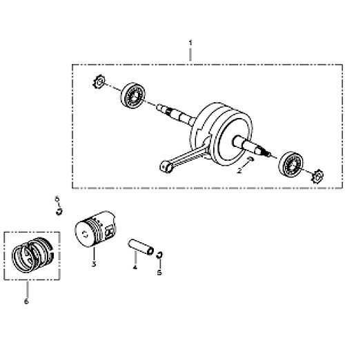 Cramshaft and Piston (Silver Fox (4 Stroke))