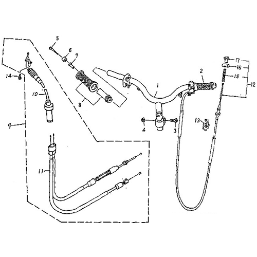Handle Bar (DOT), Cables (Silver Fox (4 Stroke))