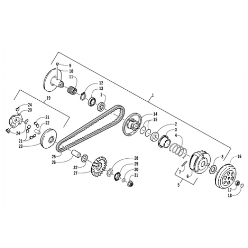 Clutch Assembly (Arctic Cat 90 2T)