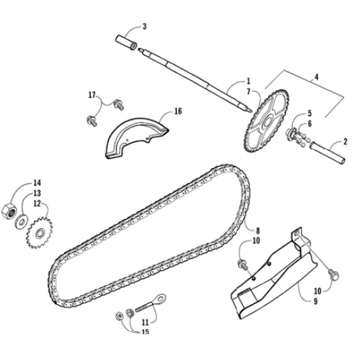 Rear Drive Assembly (Arctic Cat 90 2T)