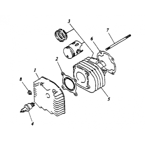 Cylinder | Cylinder Head (Bombardier Mini DS 50 2T) Cylinder | Cylinder Head (Bombardier Mini DS 50 2T)