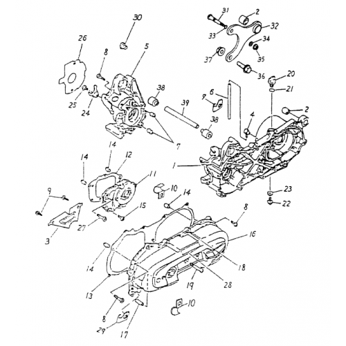 Crankcase (Bombardier Mini DS 90 2T)